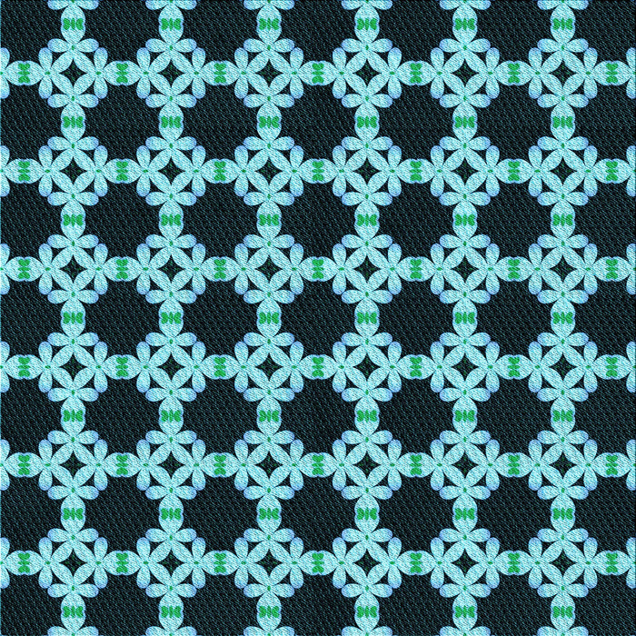 Round Patterned Deep Teal Green Rug, pat1516lblu