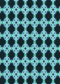 Machine Washable Transitional Deep Teal Green Rug, wshpat1516lblu