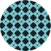 Square Patterned Deep Teal Green Rug, pat1516lblu