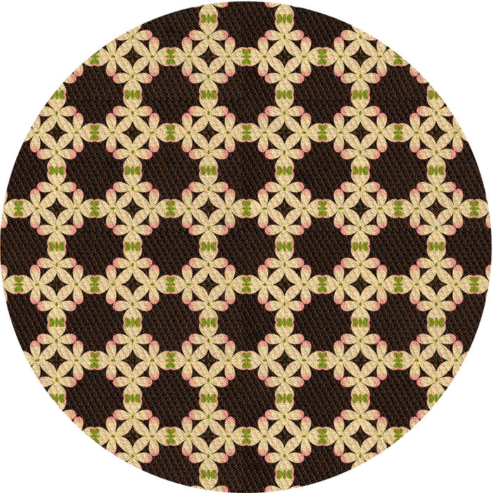 Square Patterned Yellow Orange Rug, pat1516org