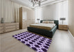 Patterned Bright Lilac Purple Rug in a Bedroom, pat1516pur