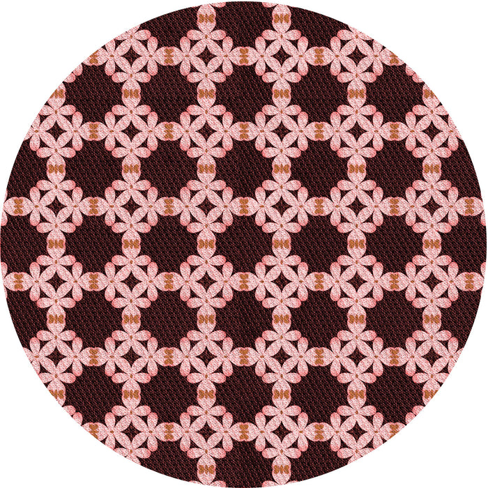 Square Patterned Light Coral Pink Rug, pat1516rd