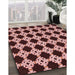 Patterned Light Coral Pink Rug in Family Room, pat1516rd