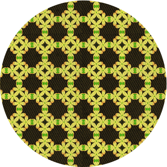 Square Patterned Midnight Gray Rug, pat1516yw