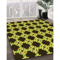 Patterned Midnight Gray Rug, pat1516yw