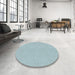 Round Patterned Blue Novelty Rug in a Office, pat1517