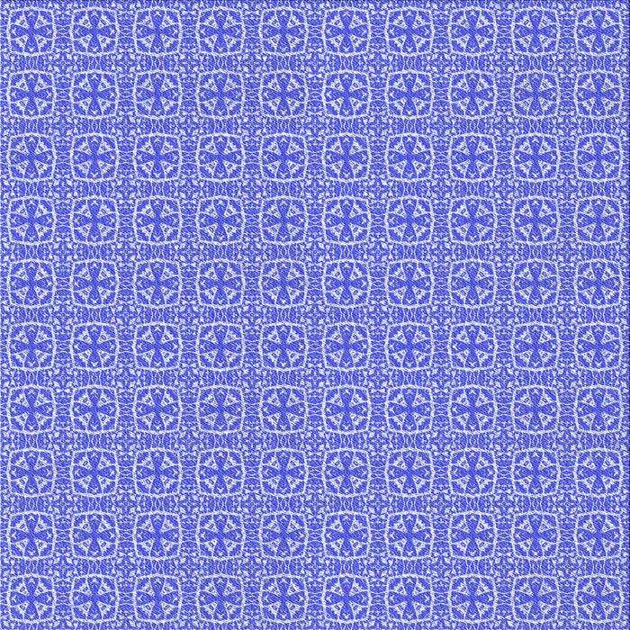 Round Patterned Jeans Blue Rug, pat1518blu