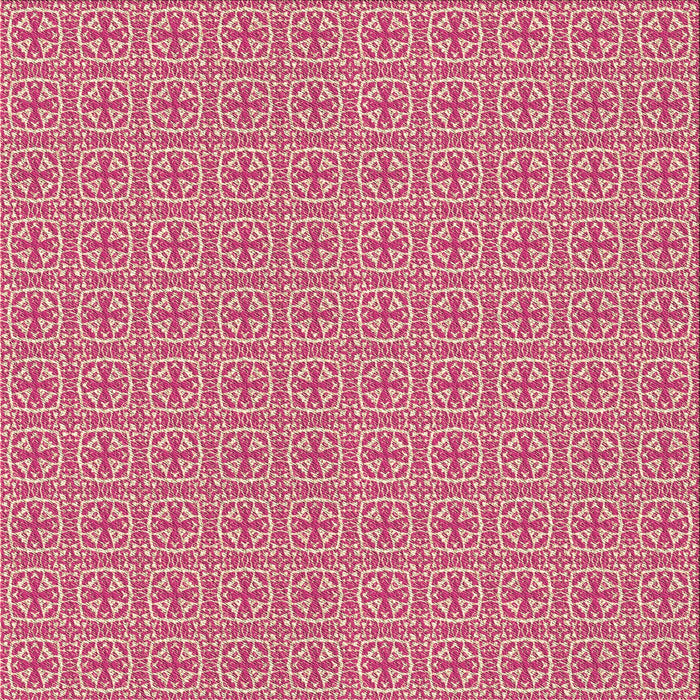 Round Patterned Light Salmon Pink Rug, pat1518brn