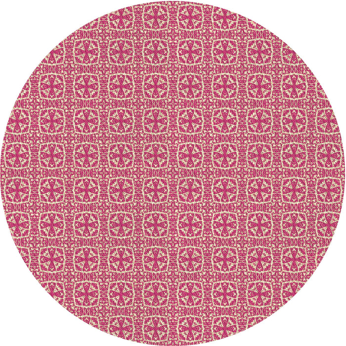 Square Patterned Light Salmon Pink Rug, pat1518brn