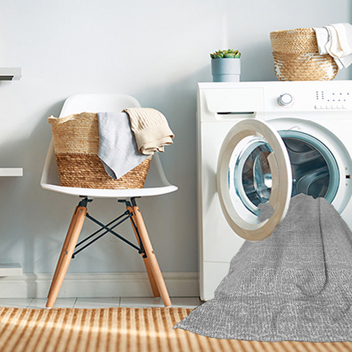 Machine Washable Transitional Gunmetal Gray Rug in a Washing Machine, wshpat1518gry