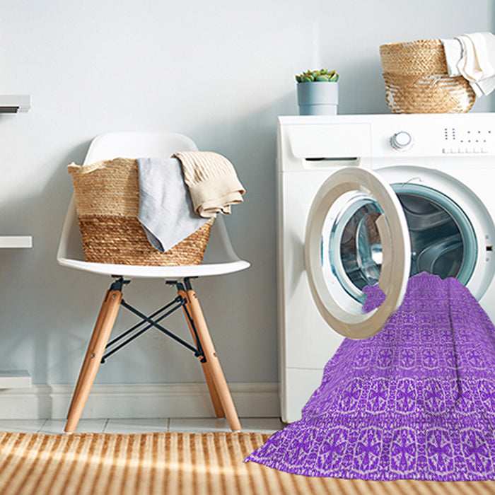 Machine Washable Transitional Violet Purple Rug in a Washing Machine, wshpat1518pur