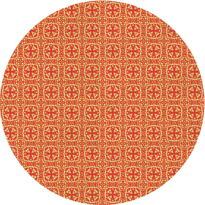 Square Patterned Saffron Yellow Rug, pat1518yw