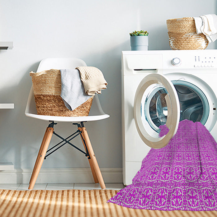 Machine Washable Transitional Plum Purple Rug in a Washing Machine, wshpat1518