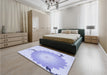 Patterned Blue Rug in a Bedroom, pat1519blu