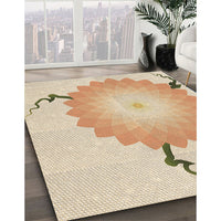 Patterned Golden Blonde Gold Rug, pat1519brn