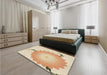 Patterned Golden Blonde Gold Rug in a Bedroom, pat1519brn