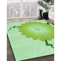 Patterned Green Rug, pat1519grn