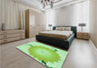 Patterned Green Rug in a Bedroom, pat1519grn