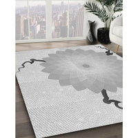 Patterned Platinum Gray Rug, pat1519gry