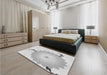 Patterned Platinum Gray Rug in a Bedroom, pat1519gry