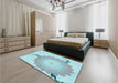 Patterned Blue Rug in a Bedroom, pat1519lblu