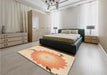 Patterned Orange Rug in a Bedroom, pat1519org