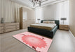 Patterned Light Red Pink Rug in a Bedroom, pat1519rd