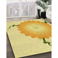 Patterned Yellow Rug, pat1519yw