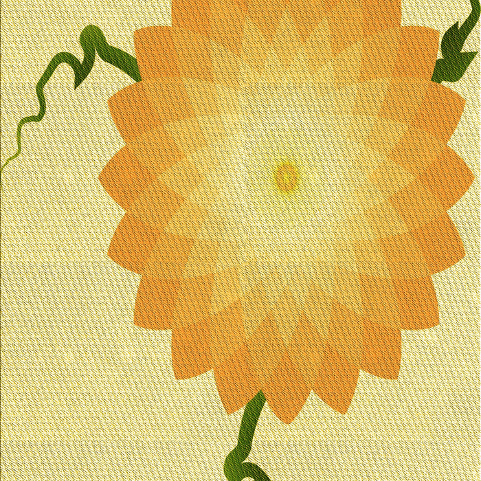 Patterned Yellow Rug, pat1519yw