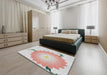 Patterned Off White Beige Novelty Rug in a Bedroom, pat1519