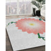 Patterned Off White Beige Novelty Rug in Family Room, pat1519