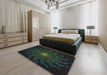 Machine Washable Transitional Black Rug in a Bedroom, wshpat151