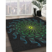 Patterned Black Novelty Rug, pat151