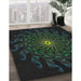 Patterned Black Novelty Rug in Family Room, pat151