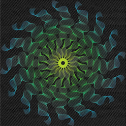 Square Patterned Black Novelty Rug, pat151