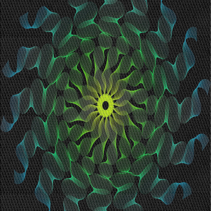 Patterned Black Novelty Rug, pat151