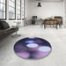 Round Patterned Medium Purple Rug in a Office, pat152blu