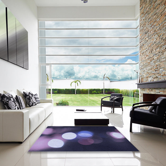 Square Patterned Medium Purple Rug in a Living Room, pat152blu