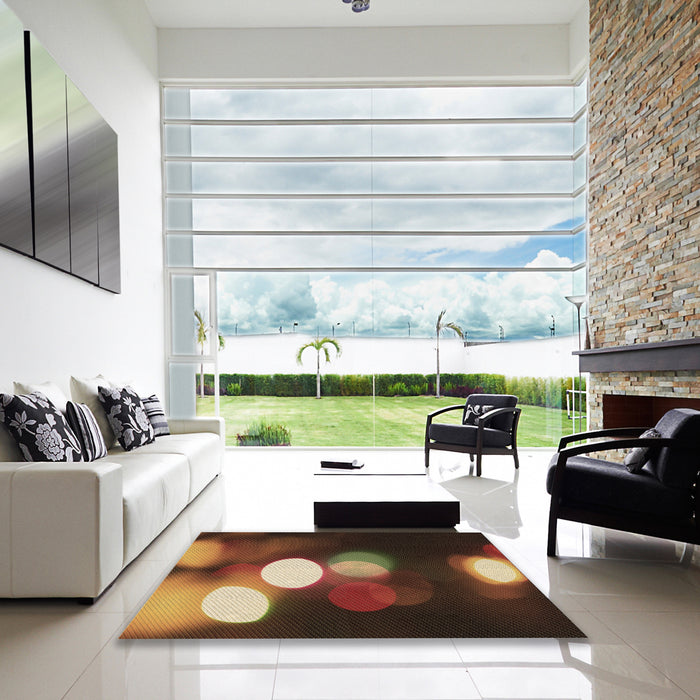 Square Patterned Red Rug in a Living Room, pat152brn