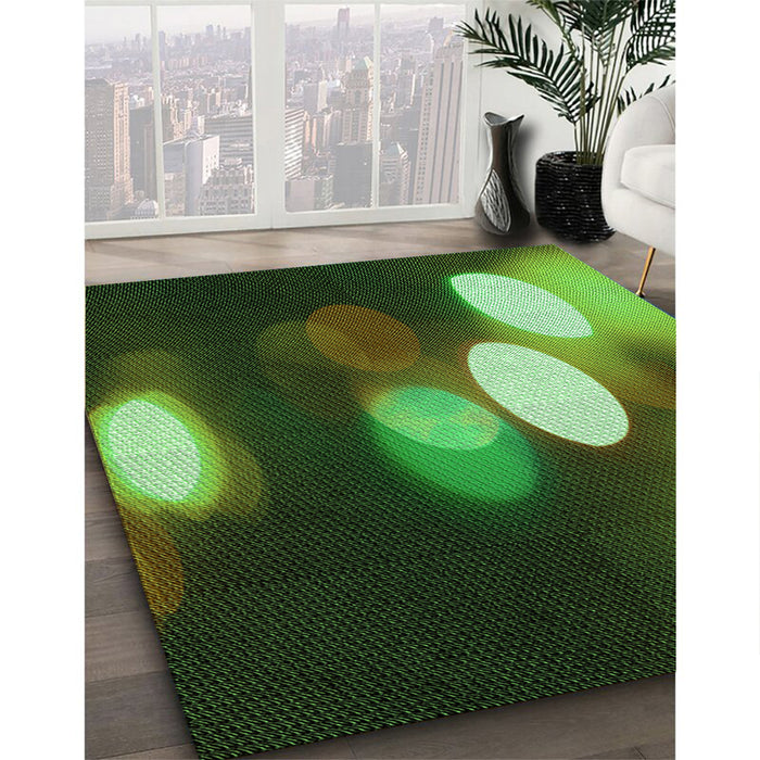 Machine Washable Transitional Dark Forest Green Rug in a Family Room, wshpat152grn