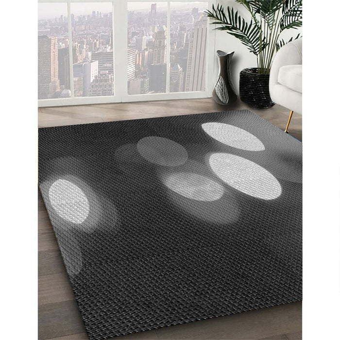 Machine Washable Transitional Charcoal Black Rug in a Family Room, wshpat152gry