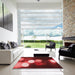 Square Patterned Red Rug in a Living Room, pat152rd
