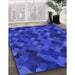 Machine Washable Transitional Blue Rug in a Family Room, wshpat1520blu