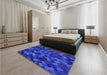 Patterned Blue Rug in a Bedroom, pat1520blu