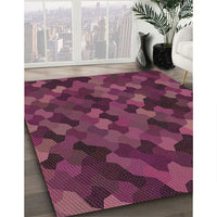 Patterned Raspberry Purple Rug, pat1520brn