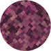 Square Patterned Raspberry Purple Rug, pat1520brn