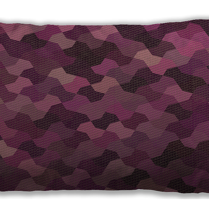 Patterned Rectangular Raspberry Purple Lumbar Throw Pillow, 13 inch by 19 inch, lbpat1520brn