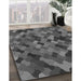 Patterned Gray Rug in Family Room, pat1520gry