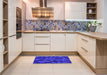 Patterned Bright Blue Rug in a Kitchen, pat1520pur