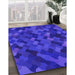 Machine Washable Transitional Bright Blue Rug in a Family Room, wshpat1520pur